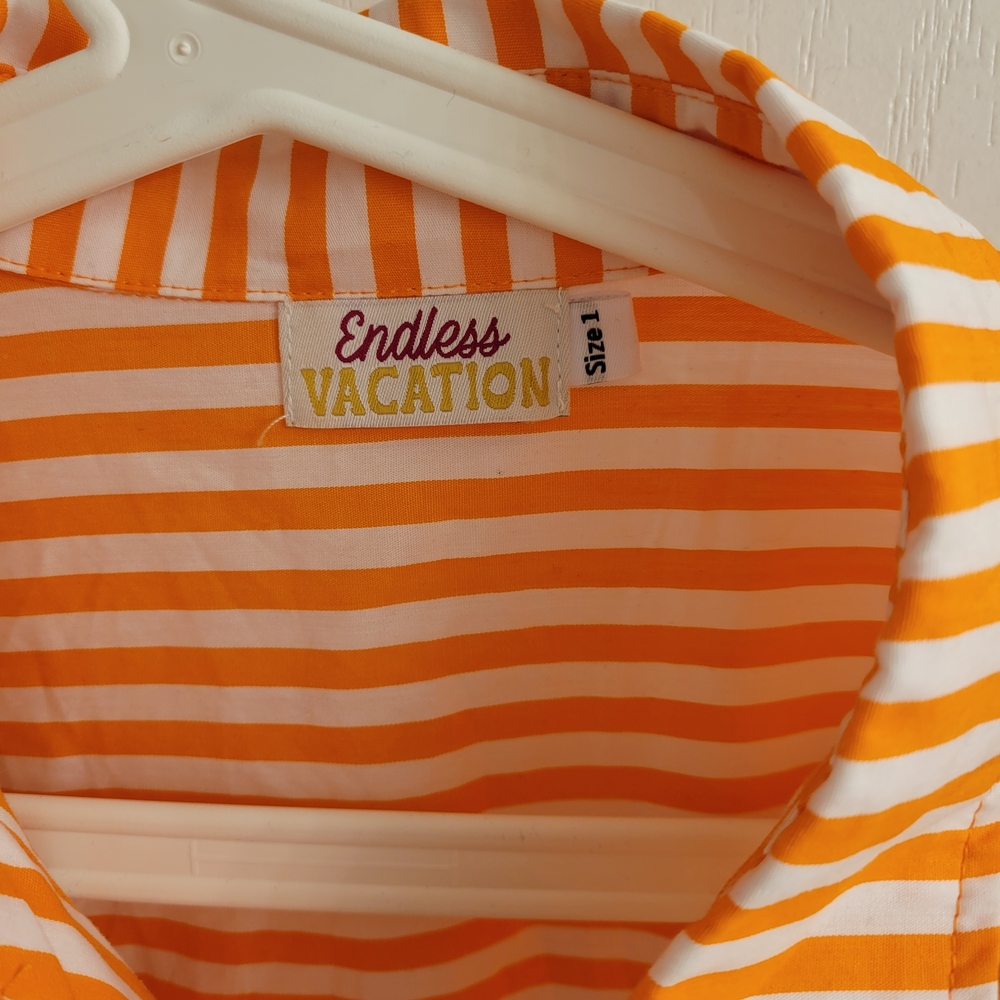 Orange and White Striped Button-Up Dress - Picture 3 of 3